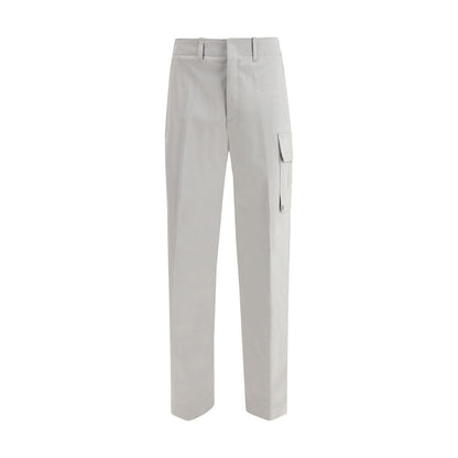 Silver Cotton Cargo Pants