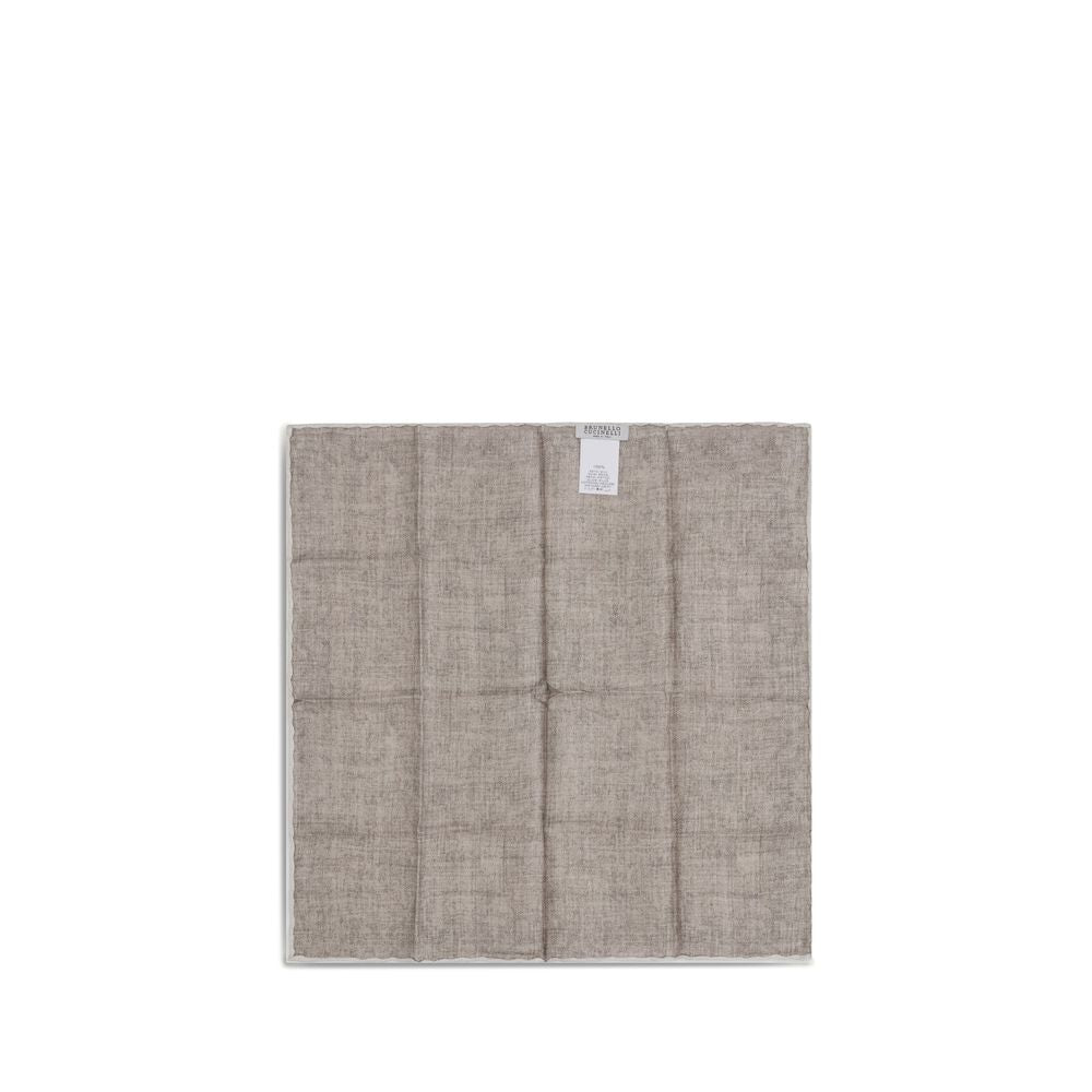 Beige Silk Pocket Square