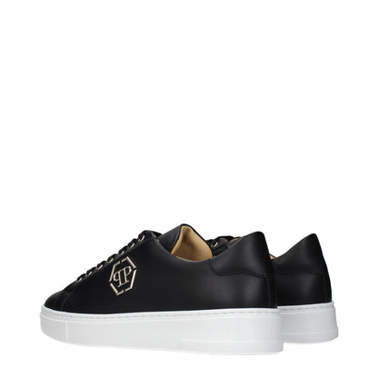 Black Leather Low Top Sneakers
