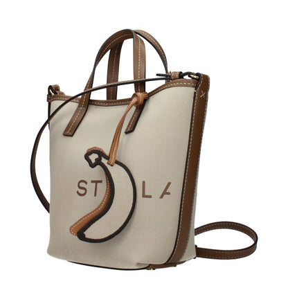 Beige Fabric Handbag
