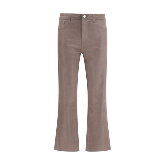 Beige Cotton Casual Pants