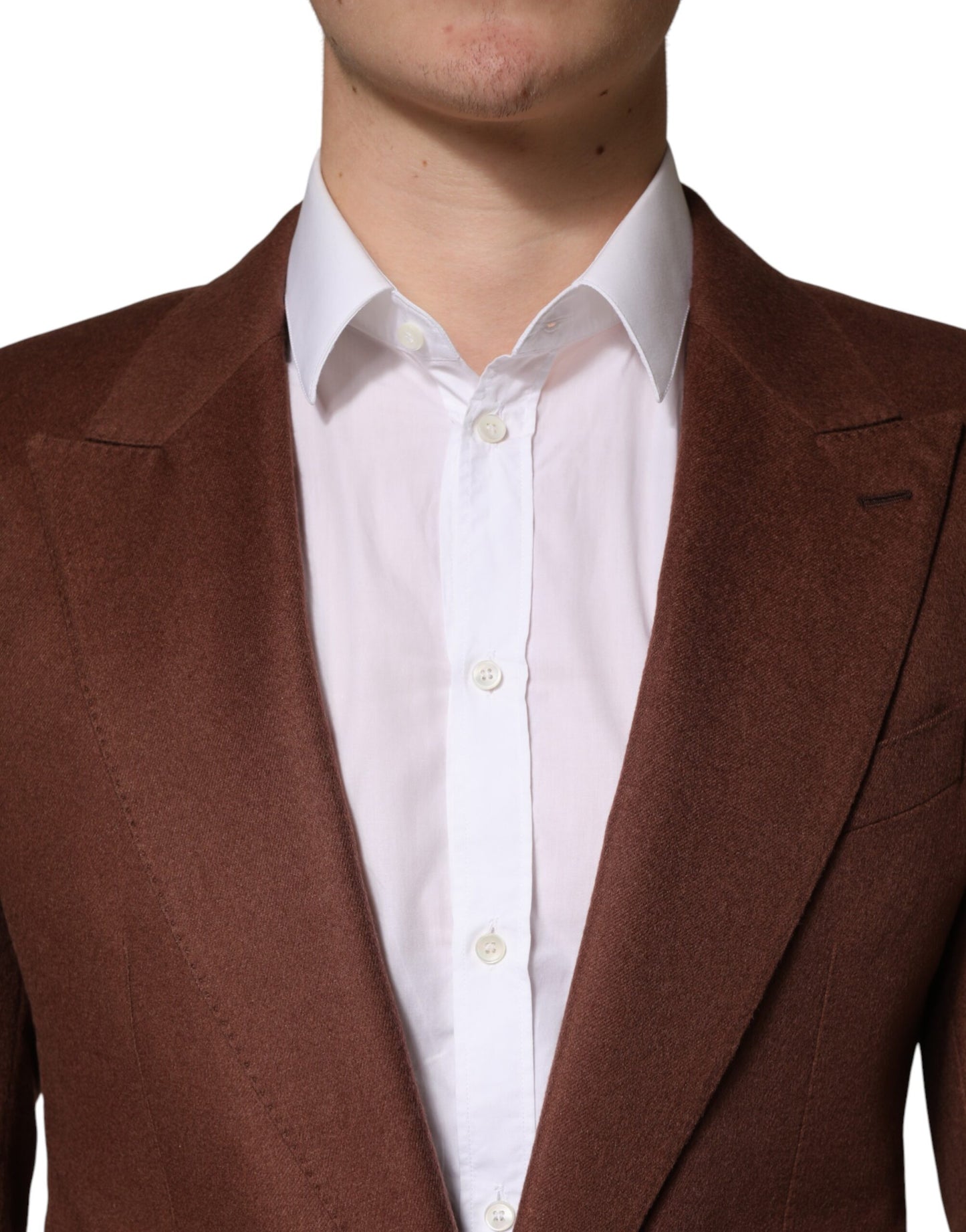 Brown Cashmere Single Breasted Jacket Blazer