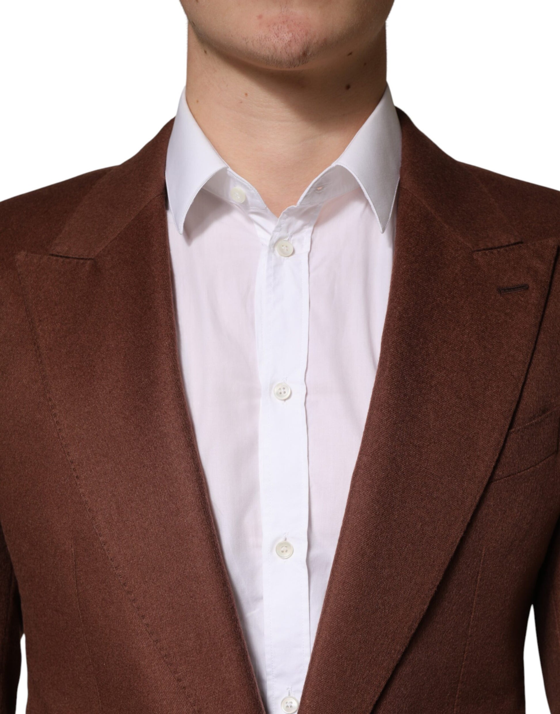 Brown Cashmere Single Breasted Jacket Blazer