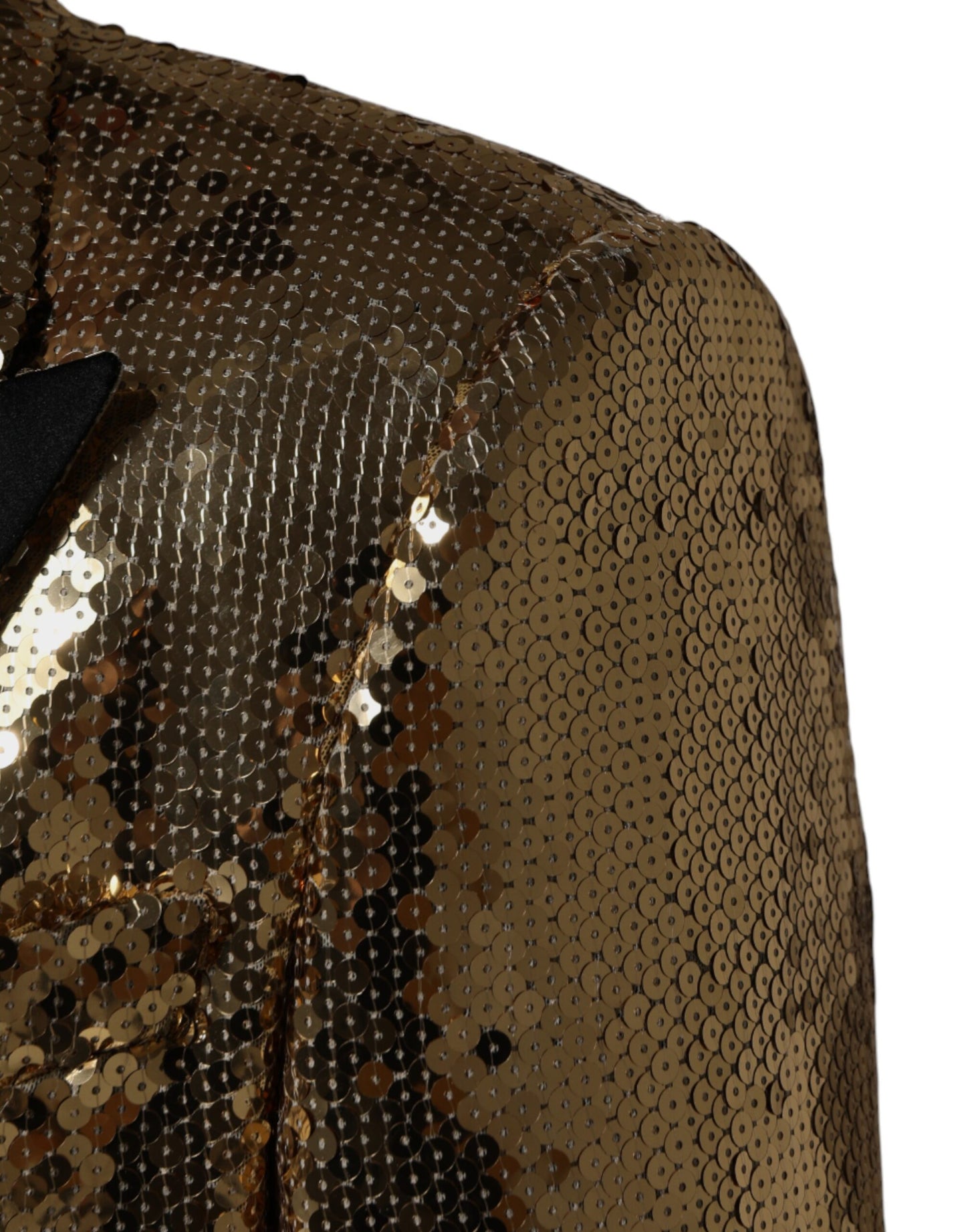 Gold Sequined Double Breasted Jacket Blazer
