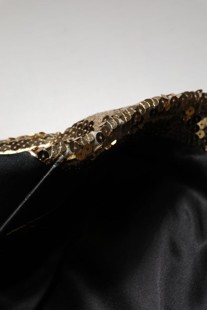 Gold Sequined Double Breasted Jacket Blazer