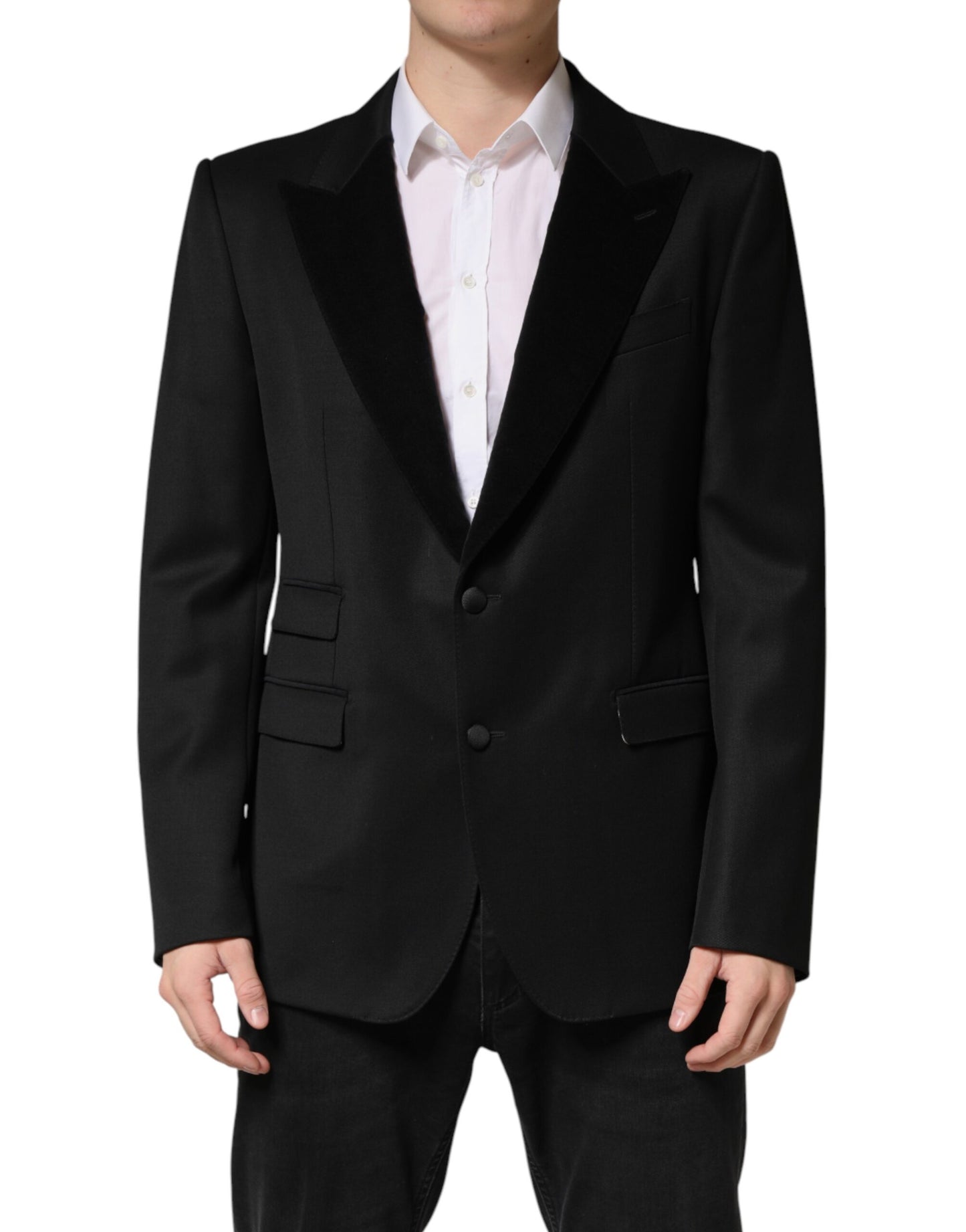 Black Wool Single Breasted Jacket Blazer