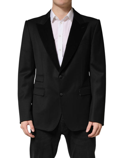 Black Wool Single Breasted Jacket Blazer