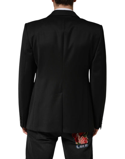 Black Wool Single Breasted Jacket Blazer