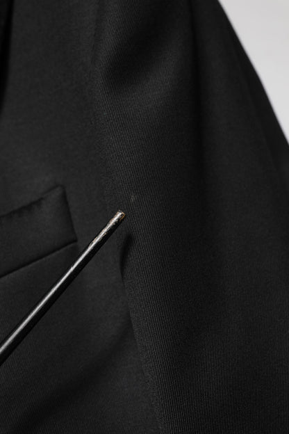 Black Wool Single Breasted Jacket Blazer