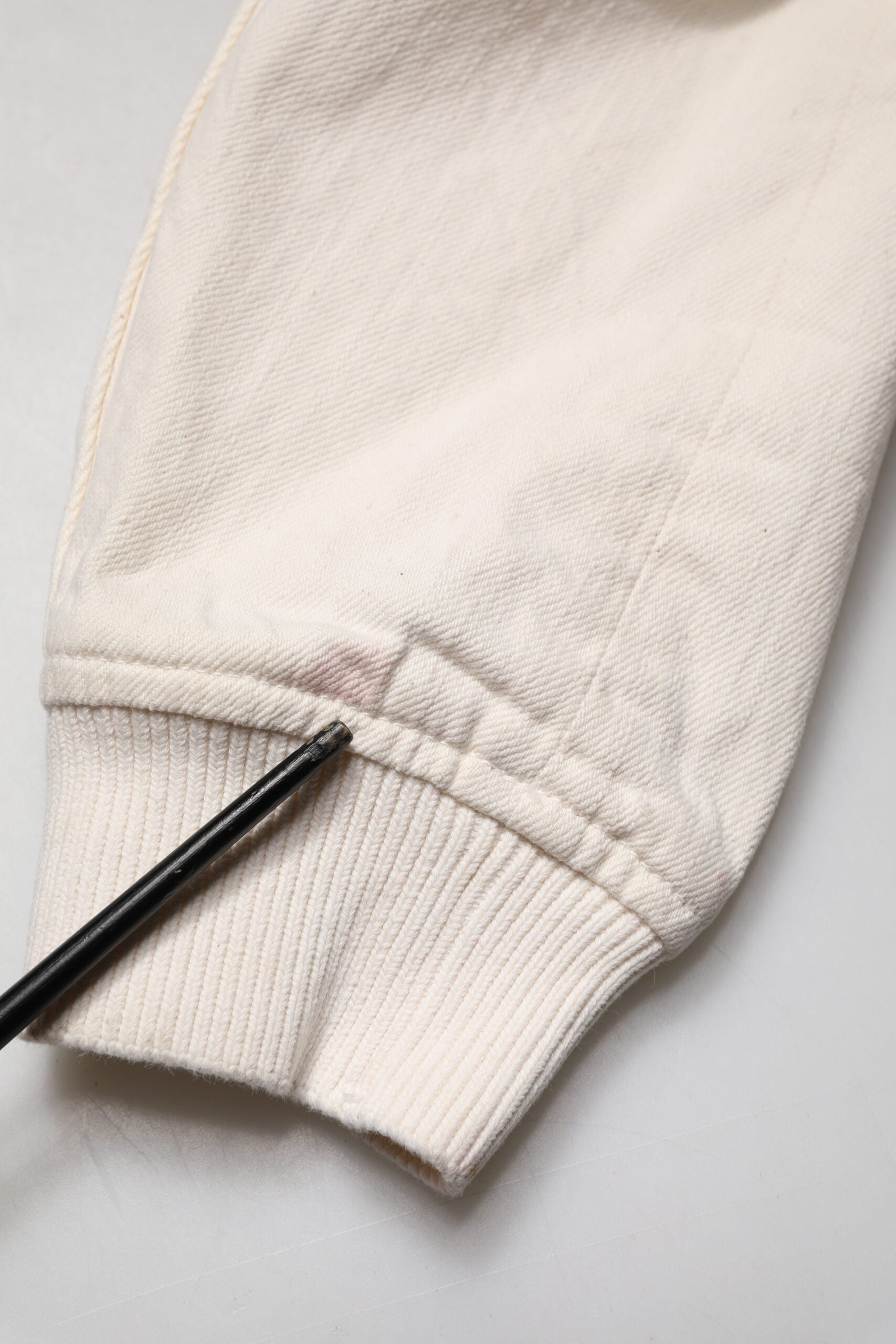 Off White Cotton Full Zip Denim Men Blouson Jacket