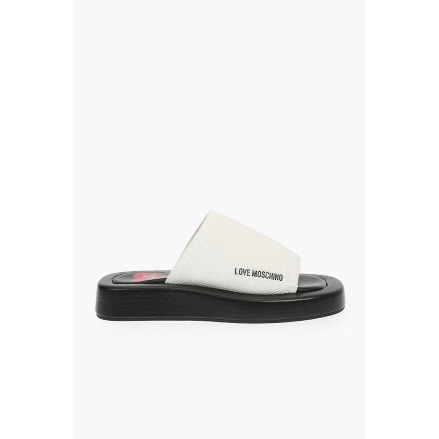 Black And White Leather Slides
