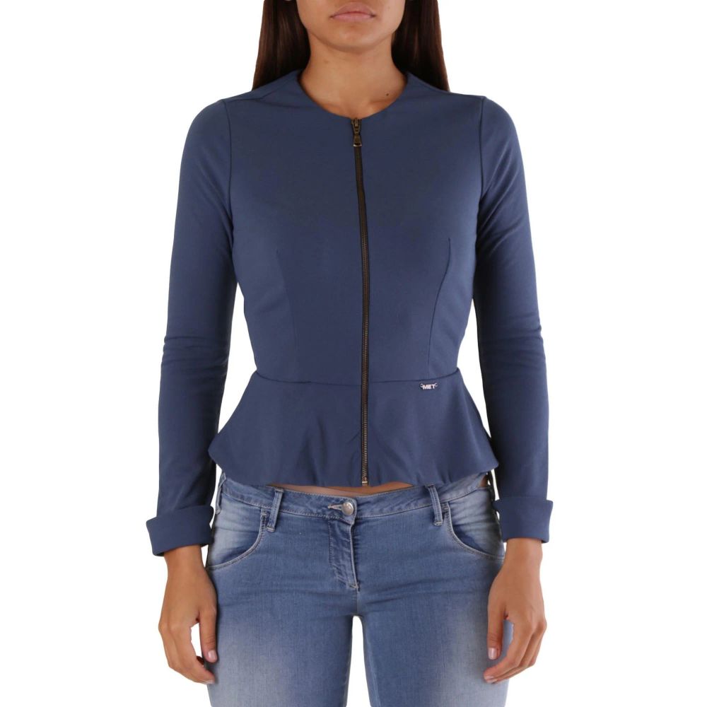 Blue Polyamide Full-Length Jacket