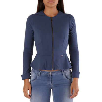 Blue Polyamide Full-Length Jacket