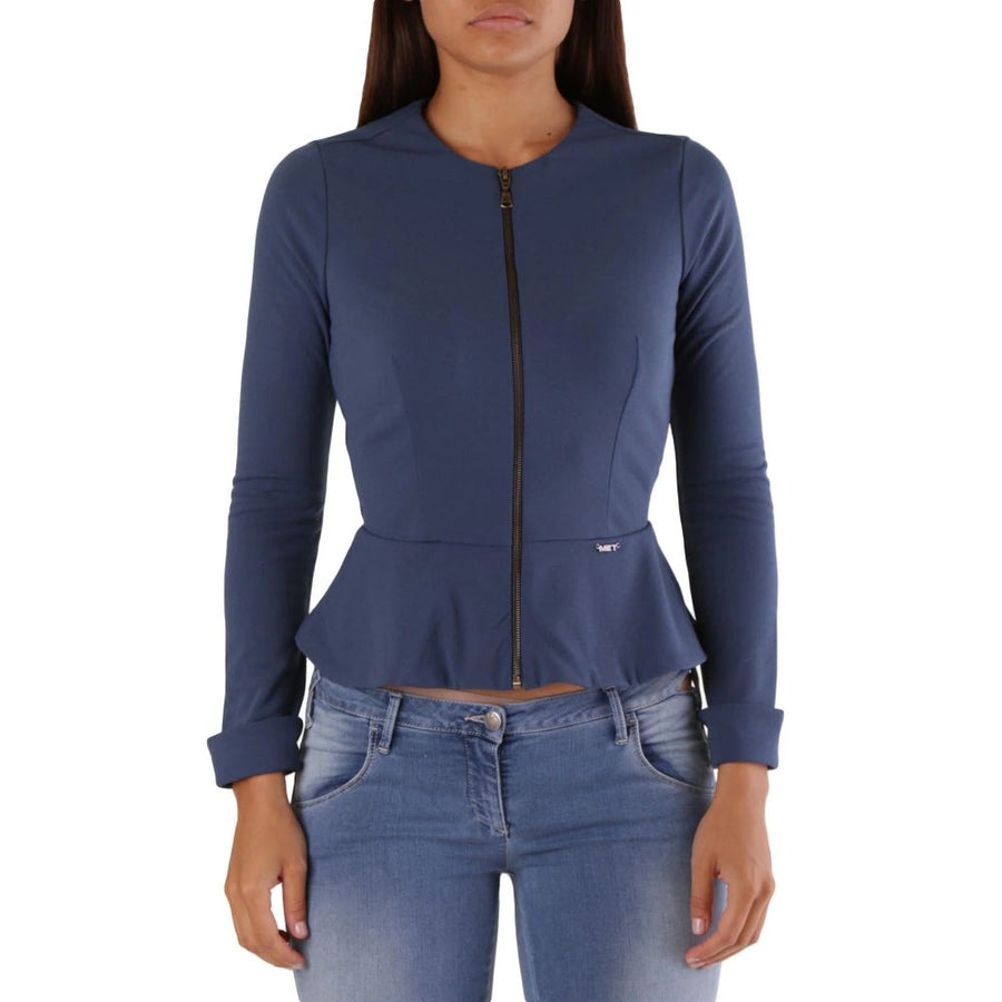 Blue Polyamide Full-Length Jacket