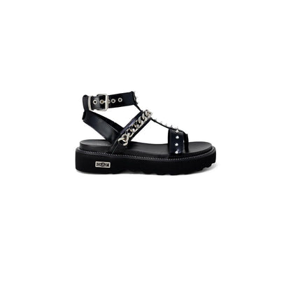 Black Leather Platform Sandals