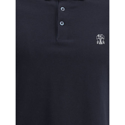 Blue Cotton Polo Shirt
