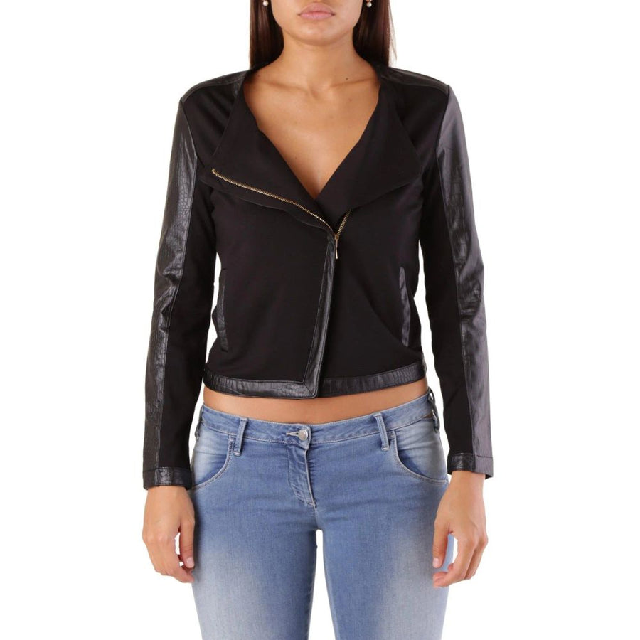 Black Viscose Biker Jacket