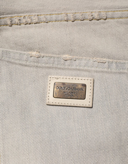 Light Gray Cotton Straight Denim Trouser Jeans