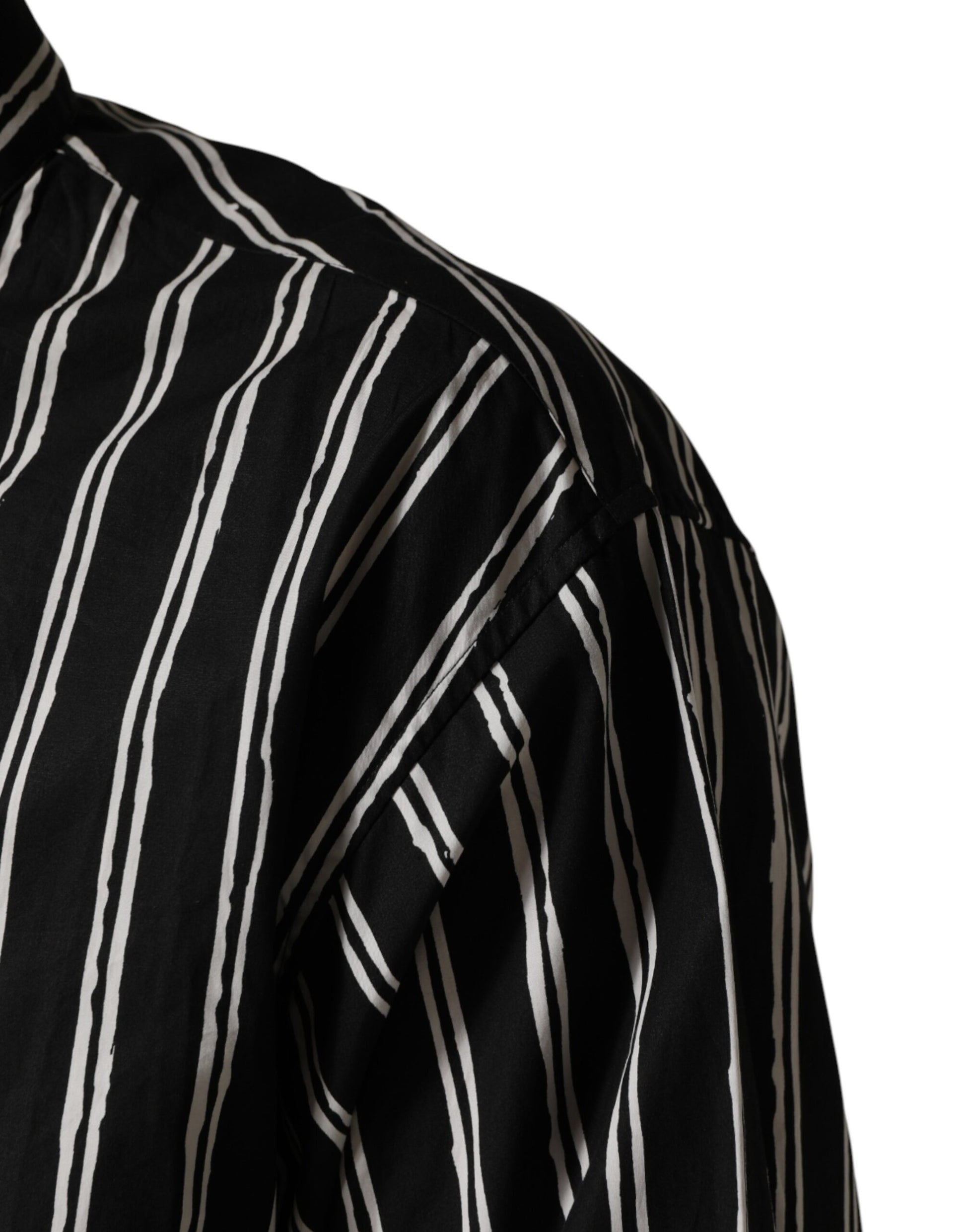 Black Stripes Cotton Men Formal Dress Shirt