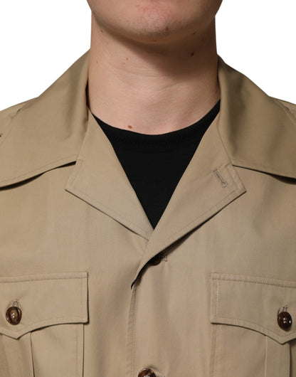 Brown Pin Up Short Sleeves Men Casual Shirt