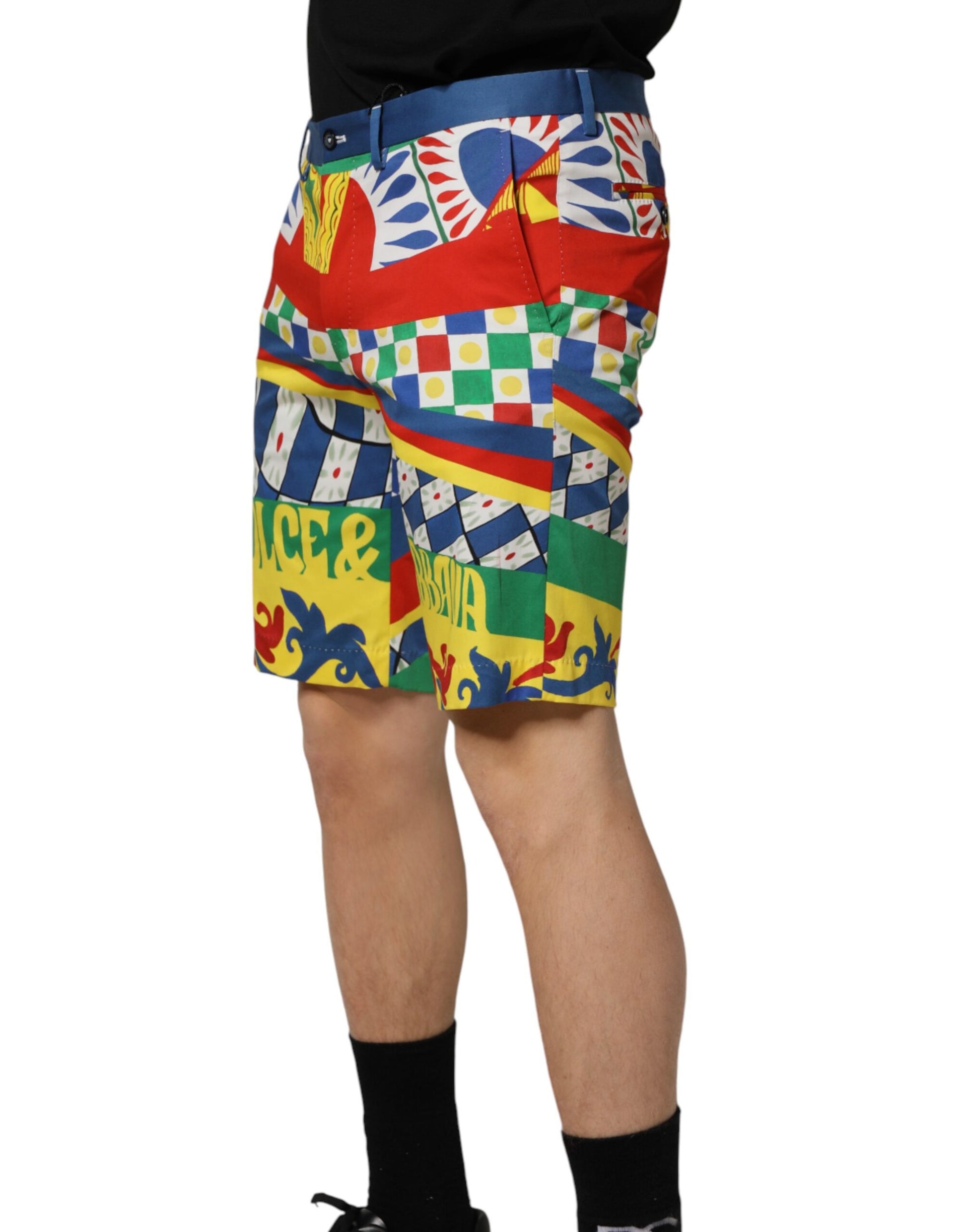 Multicolor Carretto Print Men Bermuda Shorts
