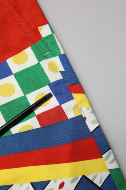 Multicolor Carretto Print Men Bermuda Shorts