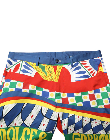 Multicolor Carretto Print Men Bermuda Shorts