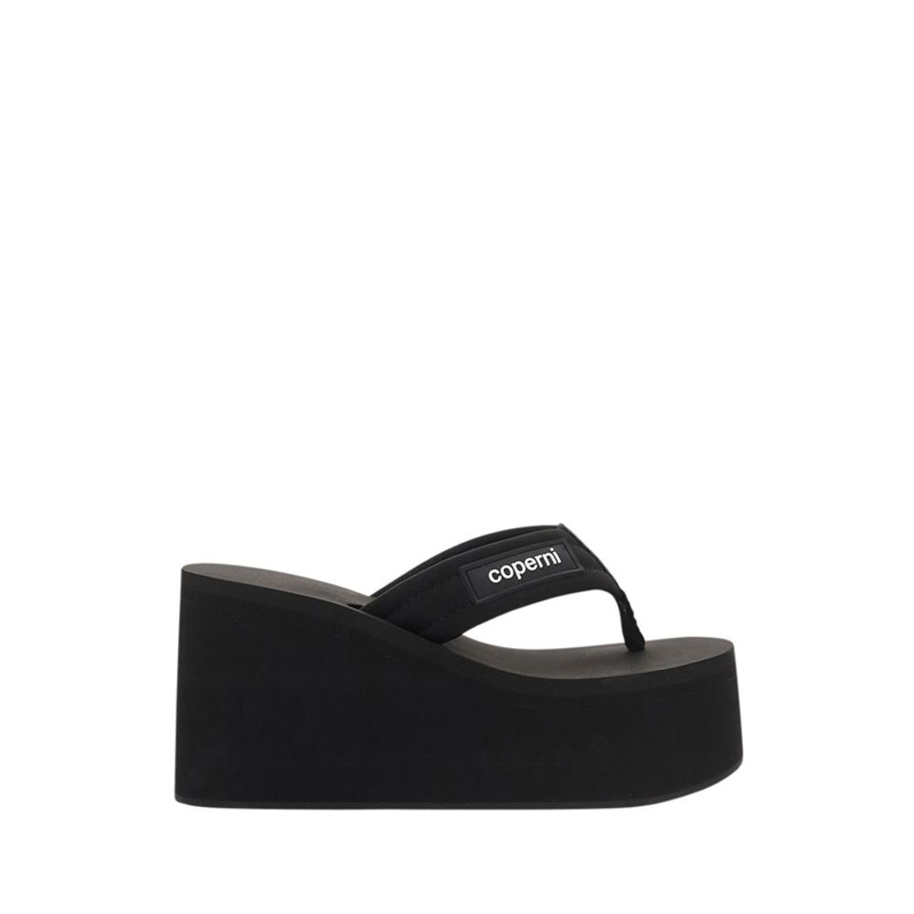 Black Polyamide Platform Sandals