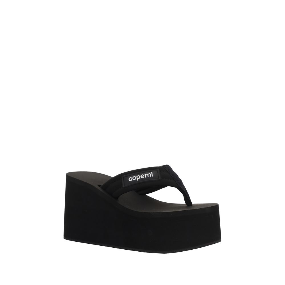 Black Polyamide Platform Sandals