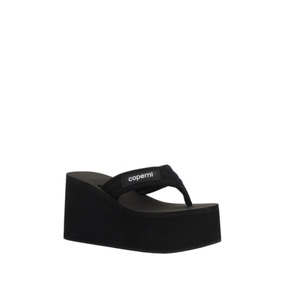 Black Polyamide Platform Sandals