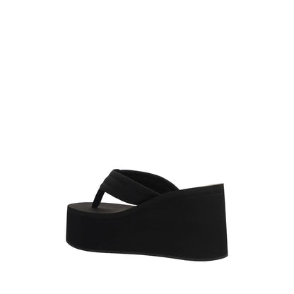 Black Polyamide Platform Sandals