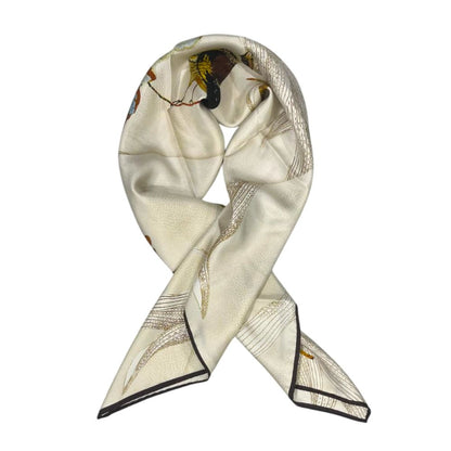 White Silk Women Scarf