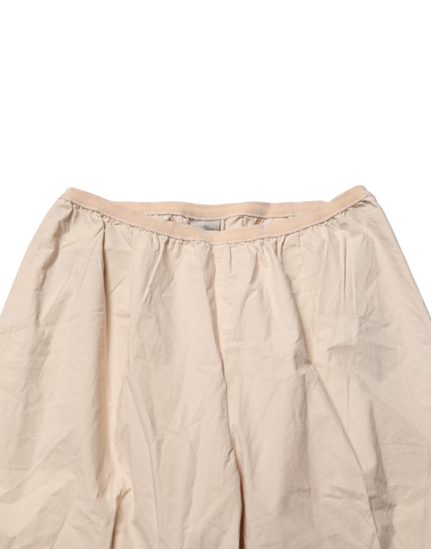 Beige Cotton High Waist Straight Chino Trouser Pants