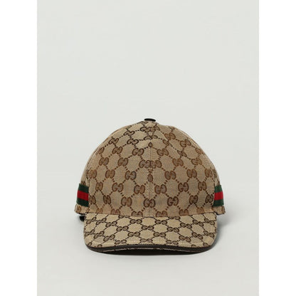 Beige Cotton And Leather Cap (Baseball Hat)