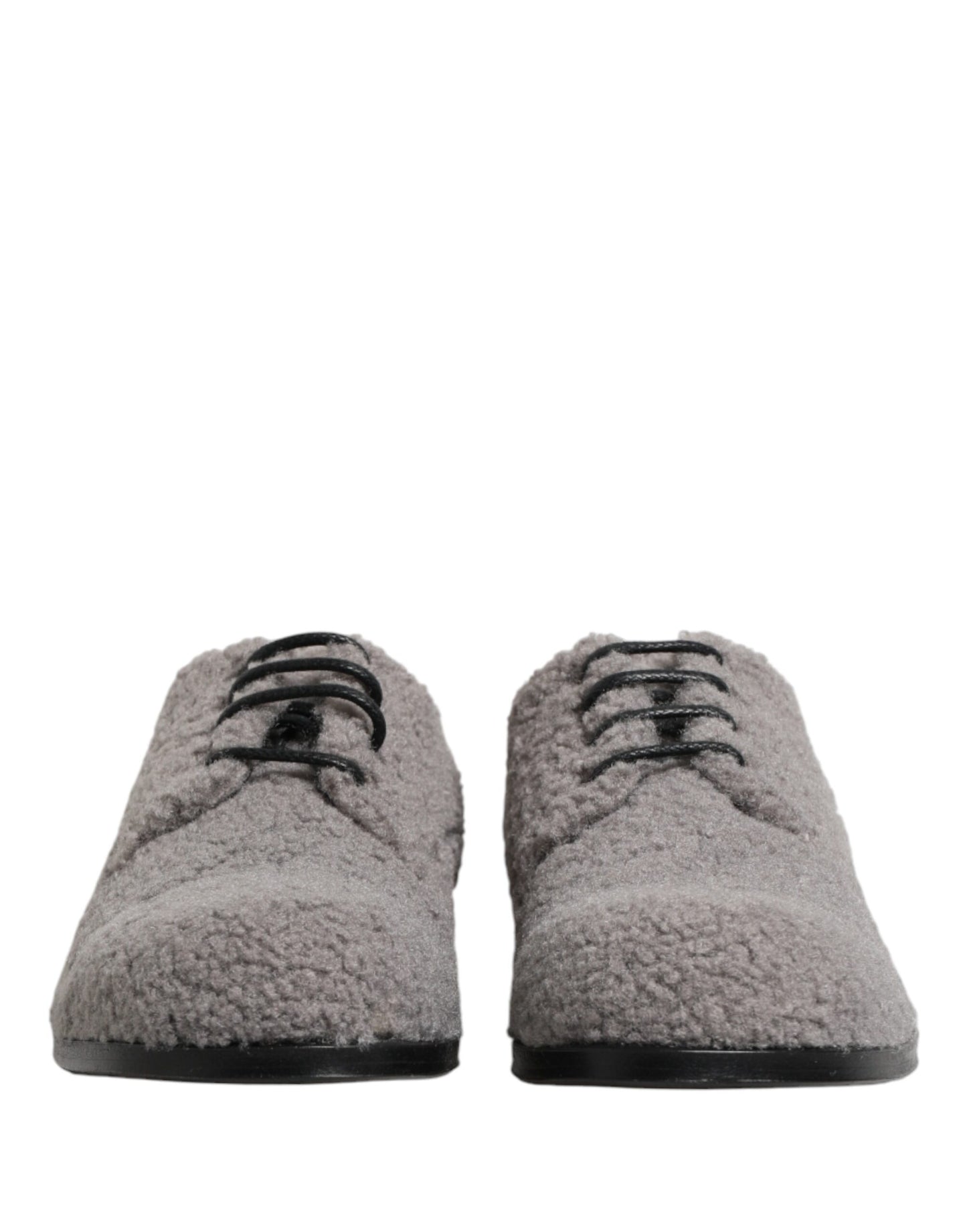 Gray Fleece Lace Up Men Derby Dress Shoes