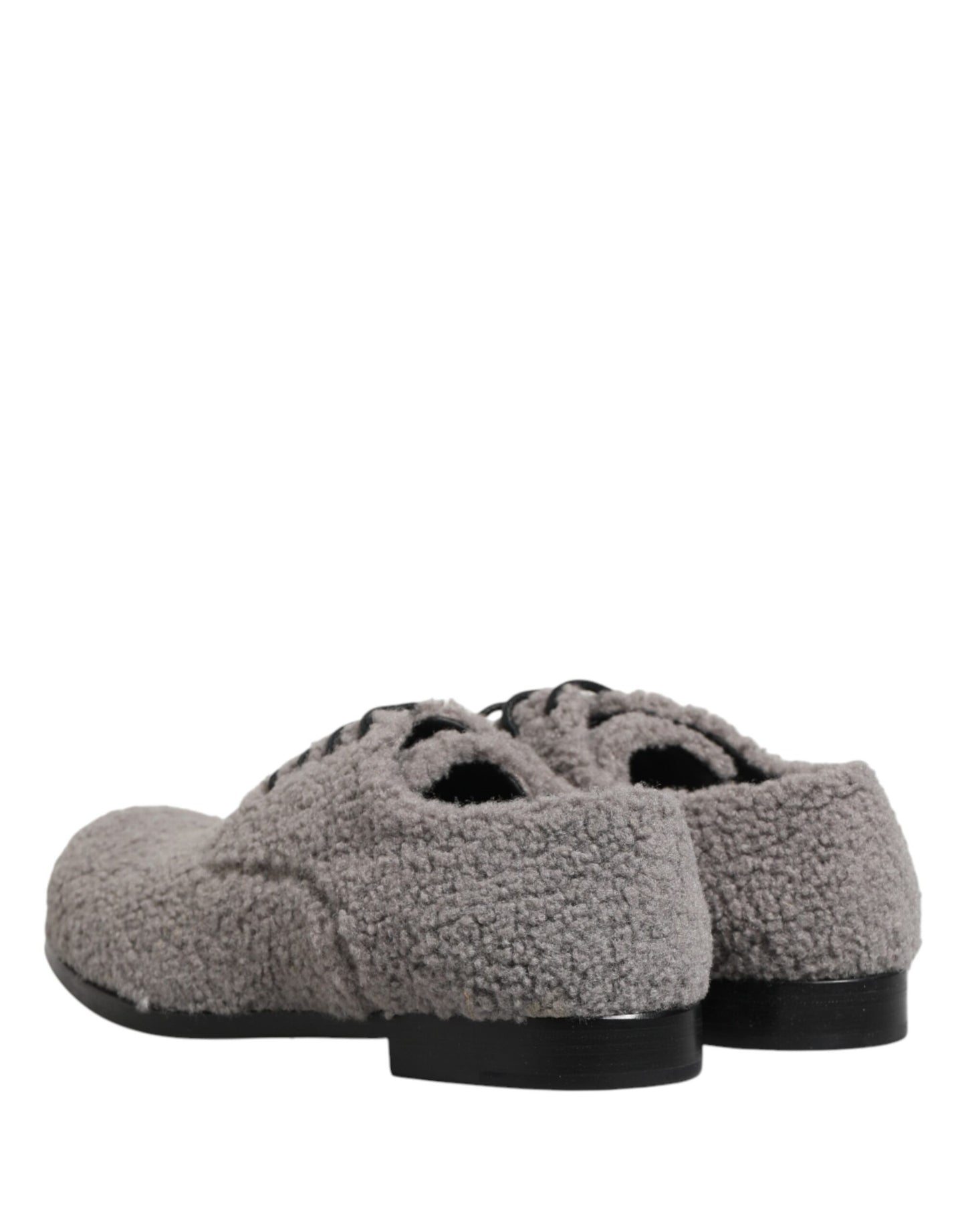 Gray Fleece Lace Up Men Derby Dress Shoes