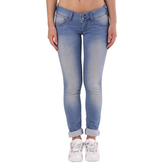 Blue Cotton Skinny Jeans