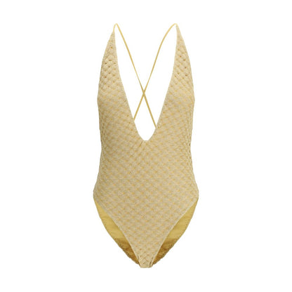 Gold Other Fibres One-Piece Swimsuit