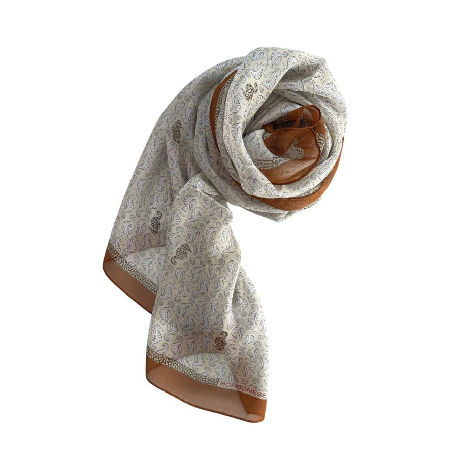 Brown Silk Women Scarf