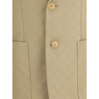 Beige Cotton Blazer