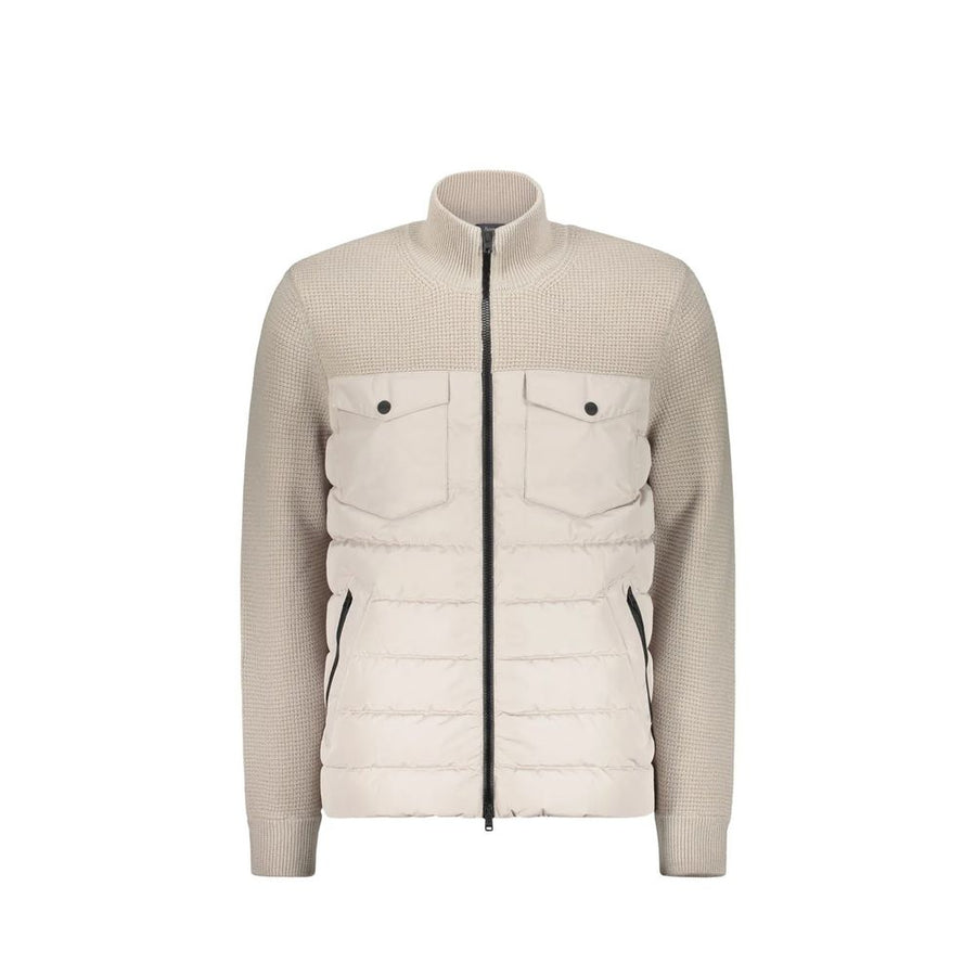 Beige Virgin Wool Full-Length Jacket