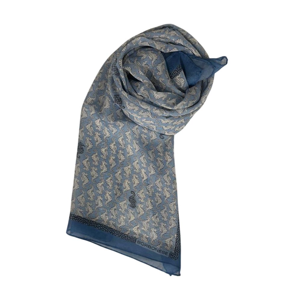 Blue Silk Women Scarf