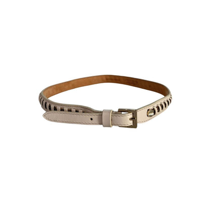 White Leather Women's Belt