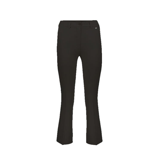 Black Elastane Flared Pants