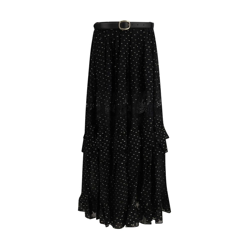 Black Viscose Long Skirt