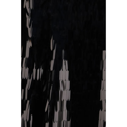 Black Polyester Midi Skirt