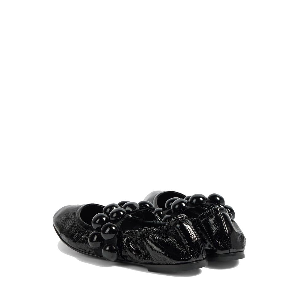 Black Calfskin Ballet Flats