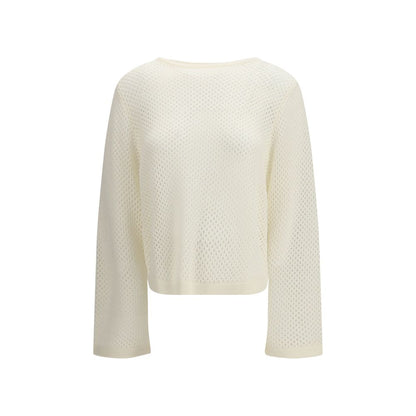 White Fleece Wool Sweatshirt