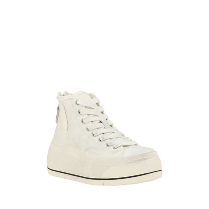 Beige Polyethylene High Top Sneakers