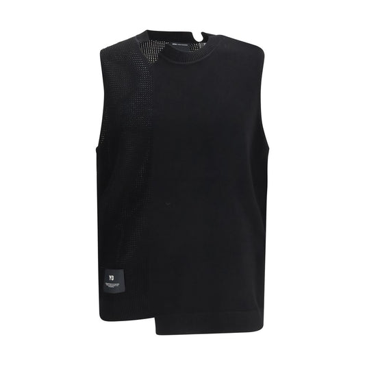 Black Cotton Sleeveles Sweater